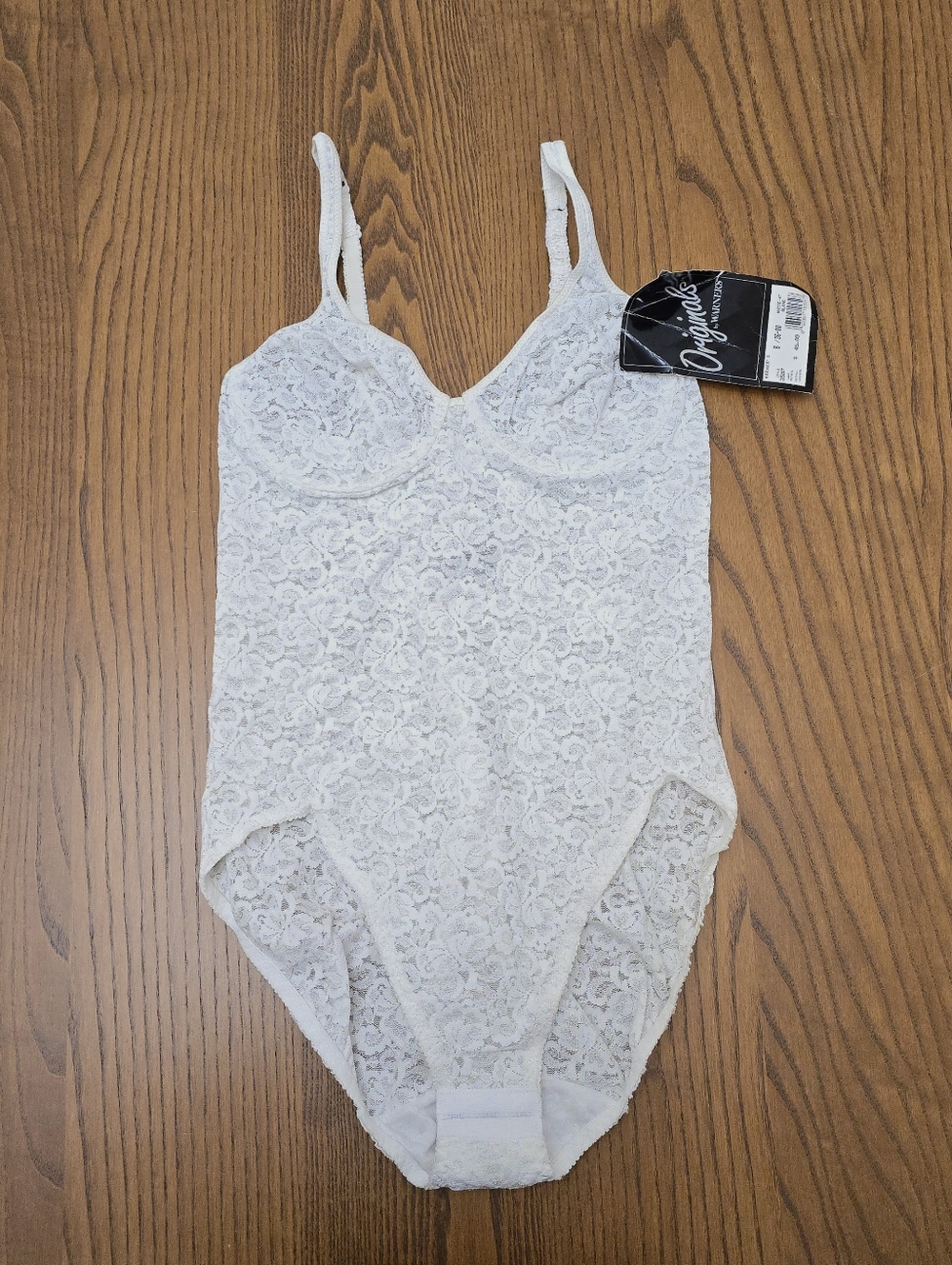NWT Vintage Warner’s Originals Lace Bodysuit Deadstock Soft White 36B Canada